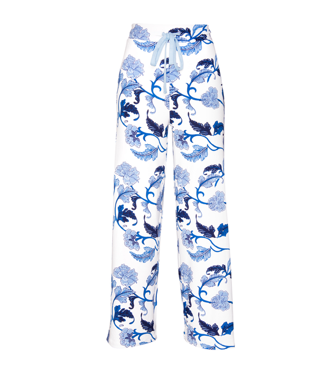 Blu Acanthus Leaf Pants - Xlg